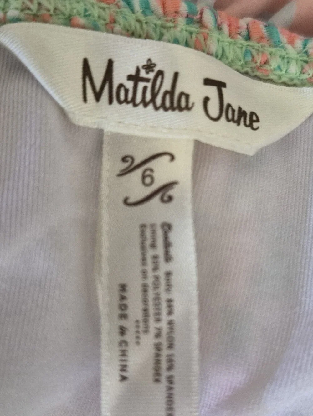 Matilda Jane Lot of 2 Girls Swim Tops Ruffle Floral Size 6